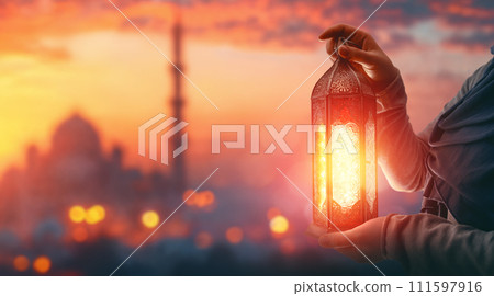 Ornamental Arabic lantern 111597916