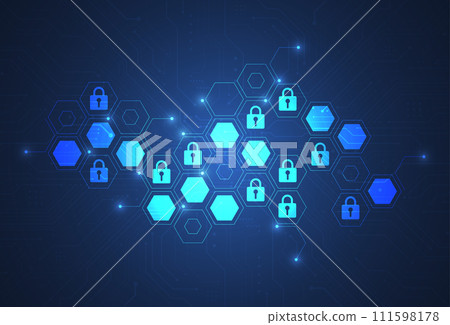 Premium security cyber digital concept. Abstract technology background protect system innovation for business. Vector illustration Premium security cyber digital concept. Abstract technology background protect system innovation for business. Vector illustration 111598178