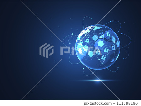Global network connection. World map point and line composition concept of global business. Vector Illustration 111598180