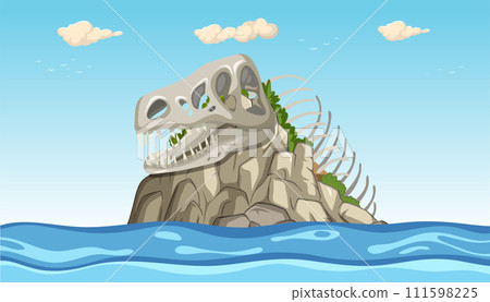 Dinosaur Fossil Island in the Ocean Dinosaur Fossil Island in the Ocean 111598225