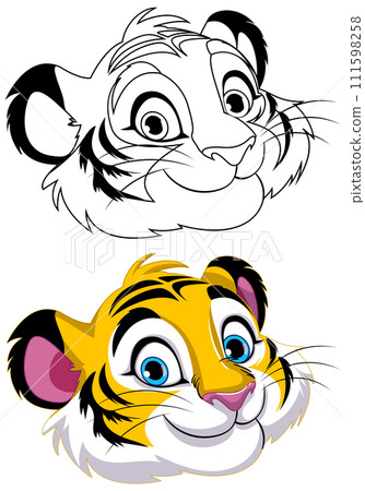 Cheerful Tiger Cub Vector Illustration Cheerful Tiger Cub Vector Illustration 111598258