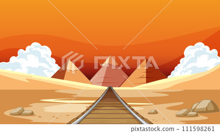 Desert Railroad to Ancient Pyramids Desert Railroad to Ancient Pyramids 111598261
