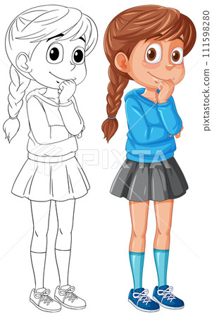 Colorful and Sketchy Character Illustration 111598280