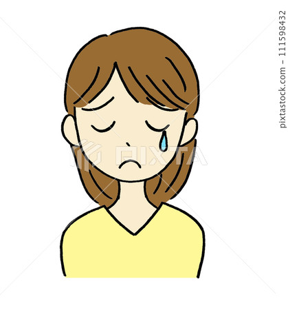 Illustration of a crying woman Illustration of a crying woman 111598432