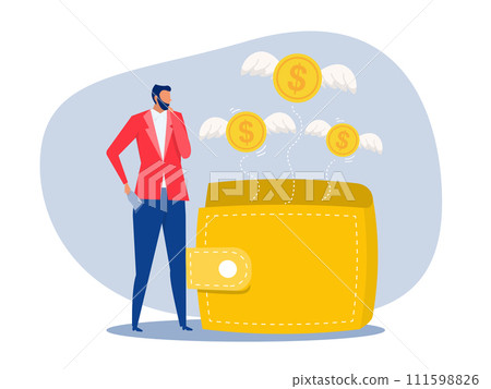 inflation,business man or businessman with no money in pockets.unemployment due to the economic crisis Bankruptcy and debt. Finance. Vector illustration. inflation,business man or businessman with no money in pockets.unemployment due to the economic crisis Bankruptcy and debt. Finance. Vector illustration. 111598826