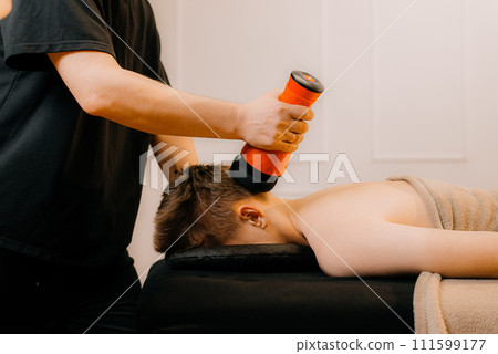 Radifrequency ultrasound operated electric medical massage tool for healt and body care. 111599177