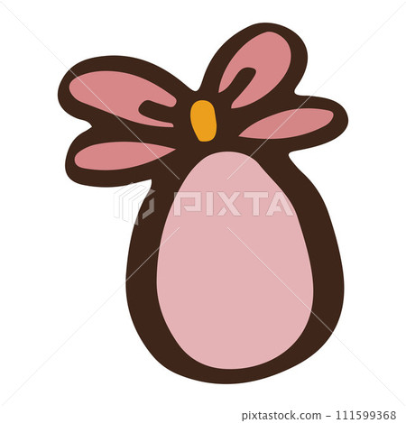 cute Cartoon pink coqutte Easter egg. Easter day. outline vector cute Cartoon pink coqutte Easter egg. Easter day. outline vector 111599368