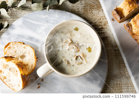 溫暖、微熱的波士頓蛤蜊濃湯 111599746