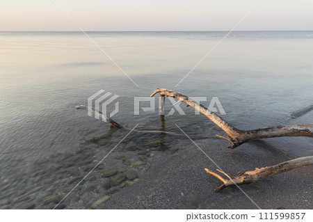 Sunset on the beach in Nesebar resort in Bulgaria Sunset on the beach in Nesebar resort in Bulgaria 111599857