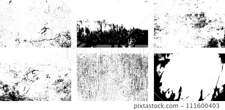 Black and white grunge. Distress overlay texture. Abstract surface dust and rough dirty wall background concept. Distress illustration simply place over object to create grunge effect. Vector EPS10. Black and white grunge. Distress overlay texture. Abstract surface dust and rough dirty wall background concept. Distress illustration simply place over object to create grunge effect. Vector EPS10. 111600403