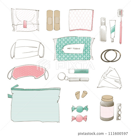 Contents of disaster prevention pouch for women 111600597