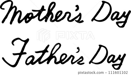 母親節父親節草寫英文套裝 111601102