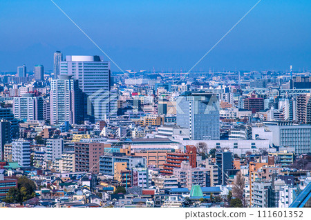 日本東京城市景觀，俯瞰東洋大學白山校區等 111601352