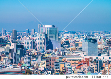 日本東京城市景觀，俯瞰東洋大學白山校區等 111601354