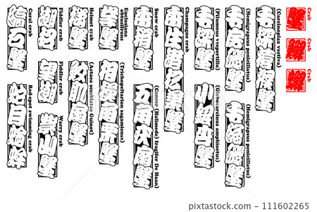 crab 蠏 䲒 crab kani Crab English 4 crab 蠏 䲒 crab kani Crab English 4 111602265