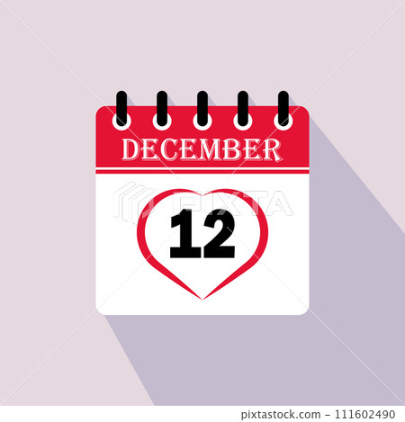 Icon calendar day - 12 December Icon calendar day - 12 December 111602490