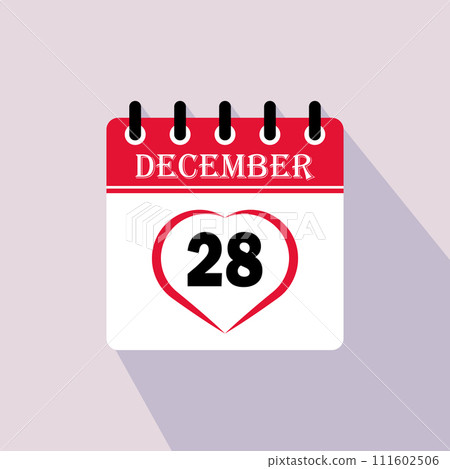 Icon calendar day - 28 December Icon calendar day - 28 December 111602506
