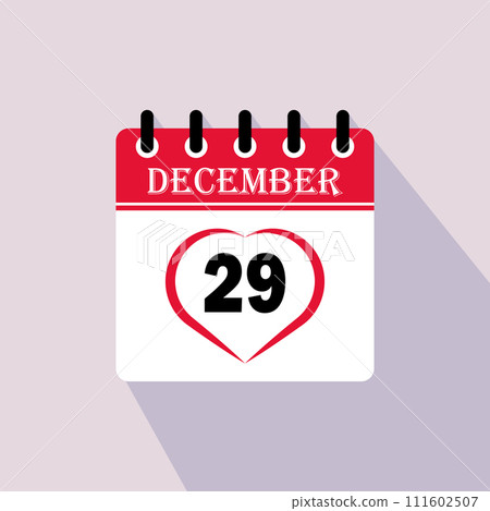 Icon calendar day - 29 December Icon calendar day - 29 December 111602507