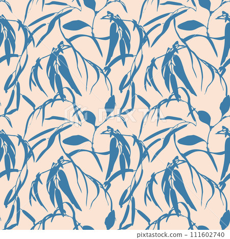 Botanical Seamless Pattern Bamboo Branches Motifs Botanical Seamless Pattern Bamboo Branches Motifs 111602740