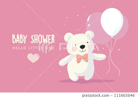 AI-generated content. cute baby bear with balloons vector illustration 111603846