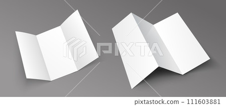 Leaflet mockup A4 brochure card paper. Leaflet greeting card catalog render fold flyer 111603881