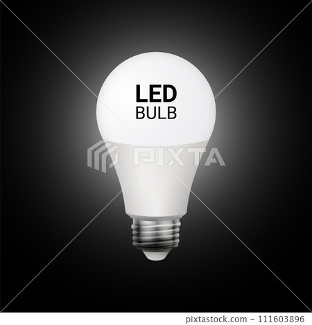 Led bulb lamp isolated vector light eco. Led lightbulb energy save white 111603896