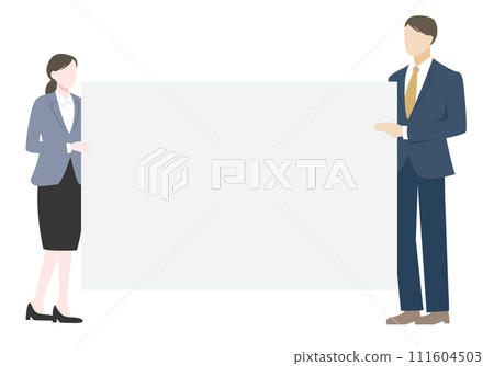 Business person frame with white board 111604503