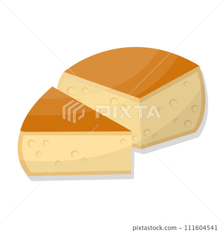 Food ingredient Cheddar cheese cartoon illustration Food ingredient Cheddar cheese cartoon illustration 111604541