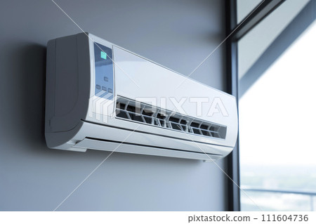 air conditioning on the wall in a modern interior, air cooling. Copy space 111604736