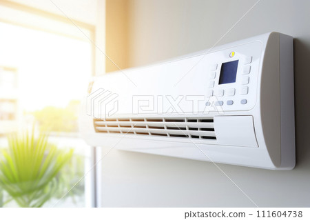 air conditioning on the wall in a modern interior, air cooling. Copy space 111604738