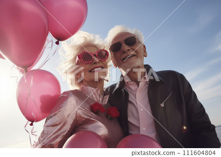 Portrait of romantic senior family. couple smiling mature people with gray hair in casual clothes. Portrait of romantic senior family. couple smiling mature people with gray hair in casual clothes. 111604804