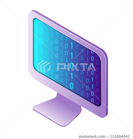 Isometric illustration web computer technology symbol desktop 111604842