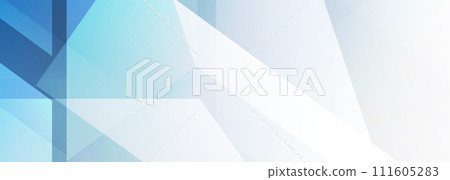 White and blue modern abstract wide banner with geometric shapes background. 111605283