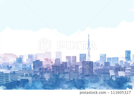 東京都市風景/水彩/天空樹 東京都市風景/水彩/天空樹 111605327
