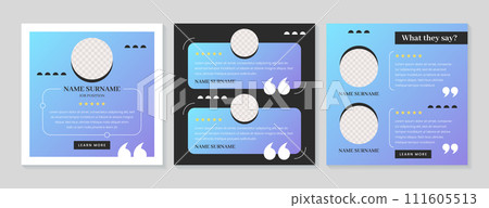 Customer review template, testimonial posts or feedback stories collection design Customer review template, testimonial posts or feedback stories collection design 111605513