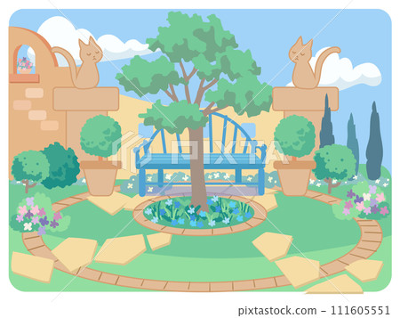 用貓裝飾的花園 111605551
