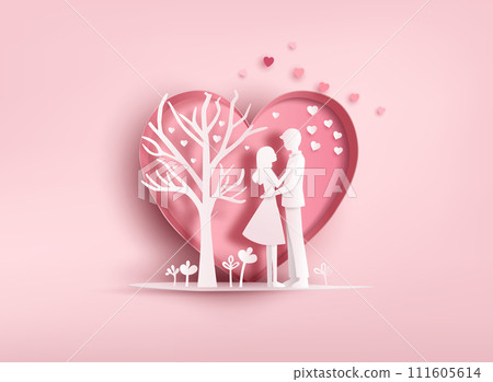 Love an Valentine day, with loving couple 111605614