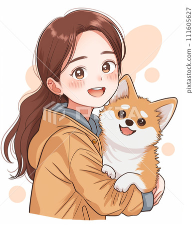 拿著狗的婦女 拿著狗的婦女 111605627