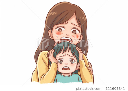 哭泣的孩子、母親和育兒 111605841