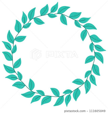 Leafy wreath isolated vector illustration 111605849