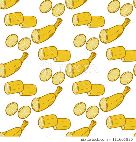 Sliced banana seamless pattern vector illustration 111605850