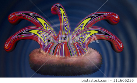 Jester's hat.Bright, multi-colored joker hat. 111606236