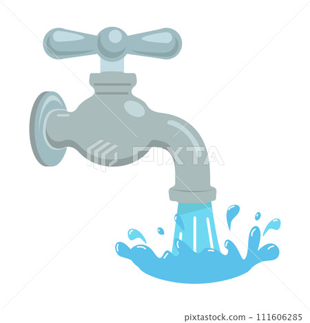 Tap sink faucet water vector 111606285