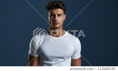 Men's White Short Sleeve Round Neck T-Shirt Mockup It is a useful tool for clothing designers to help visualize T-shirts before actual production Save time and money and makes it easier to decide. Men's White Short Sleeve Round Neck T-Shirt Mockup It is a useful tool for clothing designers to help visualize T-shirts before actual production Save time and money and makes it easier to decide. 111606330