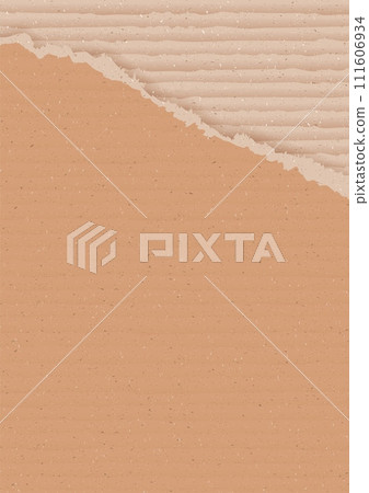 Corrugated brown cardboard background with torn peace Corrugated brown cardboard background with torn peace 111606934
