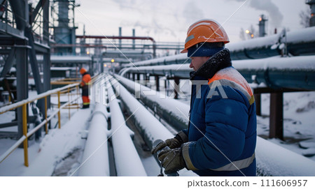 AI-generated content. Russian Oil gas pipeline. Gas industry  111606957