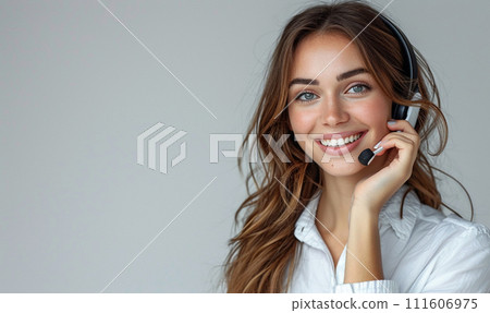 AI-generated content. Call center employee. Support 111606975