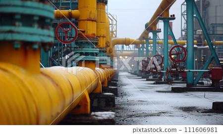 AI-generated content. Russian Oil gas pipeline. Gas industry  111606981