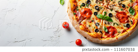 AI-generated content. Pizza banner background AI-generated content. Pizza banner background 111607038