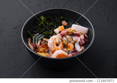 chinese soup with seaweed and seafood chinese soup with seaweed and seafood 111607671